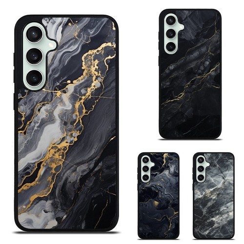 Flexible Midnight marble black textured For Samsung A15 A16 S23 S24 S25 Ultra FE - 第 1/25 張圖片