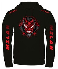 Felpa con cappuccio ultras Milan personalizzata tifoso Milan Idea Regalo