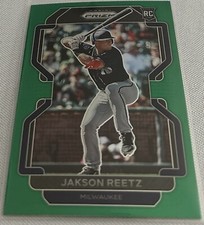2022 Panini Prizm Baseball Jakson Reetz Milwaukee Brewers Green Prizm Rookie #59