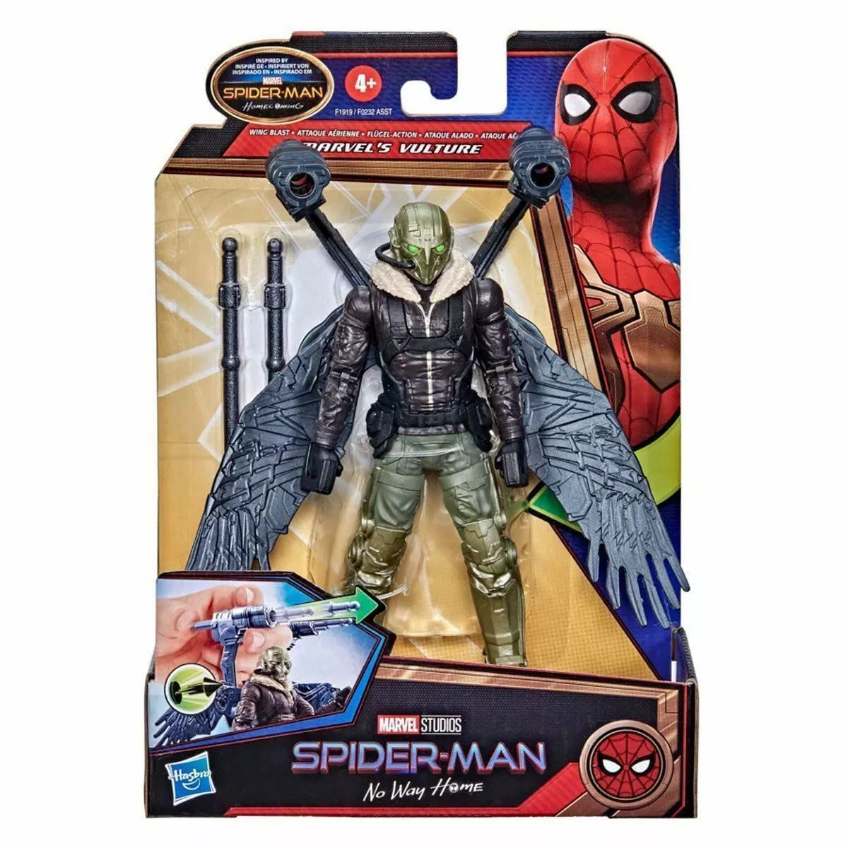 Spider-Man Marvel Web Blast Cycle, 4-Inch Action Figure with Vehicle and 2  Web Projectiles, Kids Playset for Ages 4 and Up