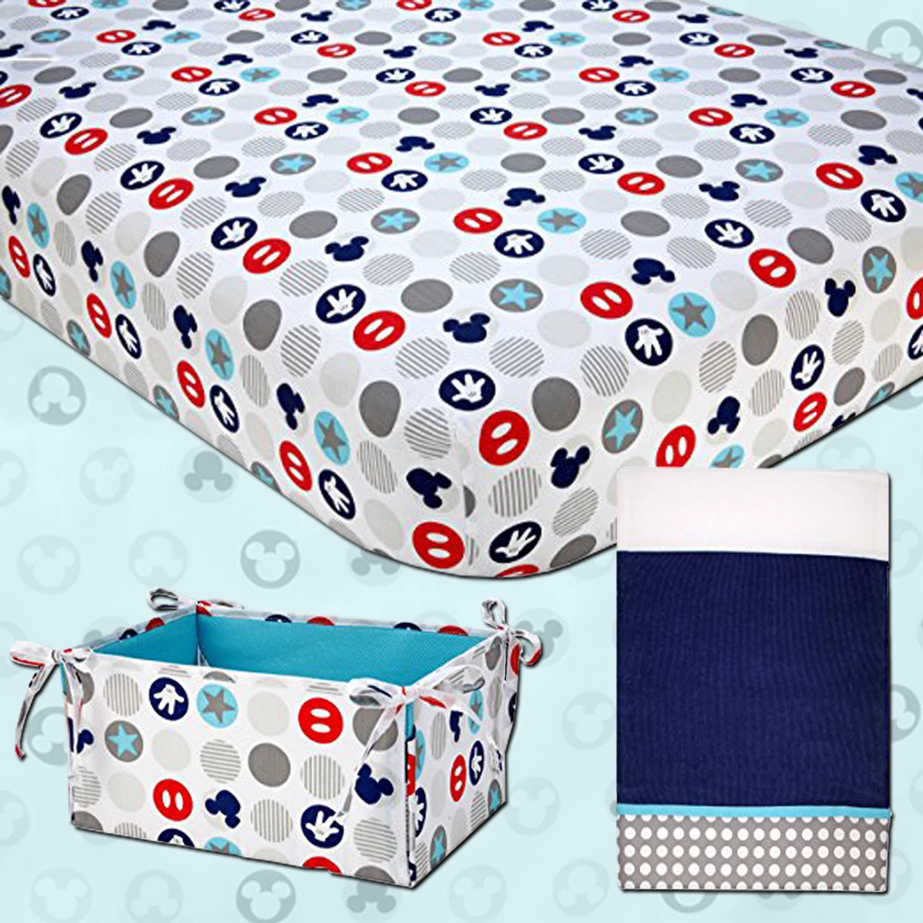 Mickey Mouse: Best Buddies 3 Pc. (NO COMFORTER) Crib Bedding Disney Baby