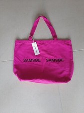 Samsoe Samsoe Tasche Stofftasche Umhängetasche  Strandtasche aus Baumwolle pink