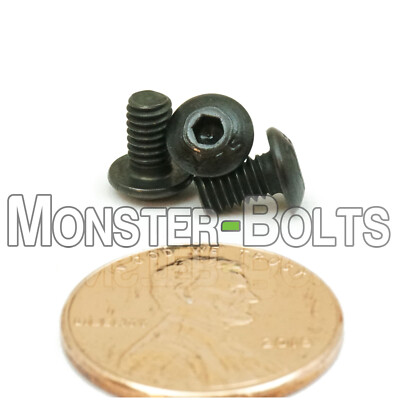 #6-40 x 1/4'' - Qty 10 - Button Head Socket Cap Screws  Alloy Steel Black Oxide