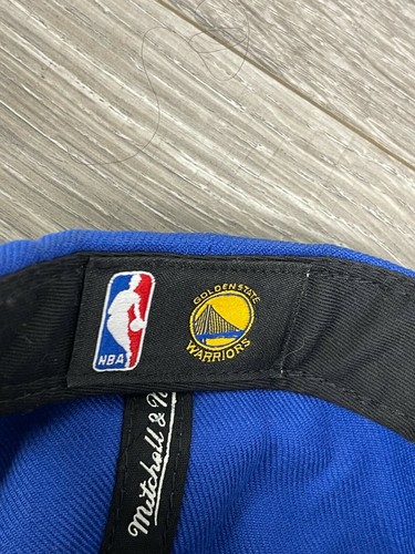 Mitchell & Ness NBA Golden State Warriors Snapback Hat Cap Flat Bill Blue OSFA - Picture 7 of 8