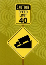 Caution Speed Limit Sign Designer Greetings Funny Age 40 / 40th Birthday Card