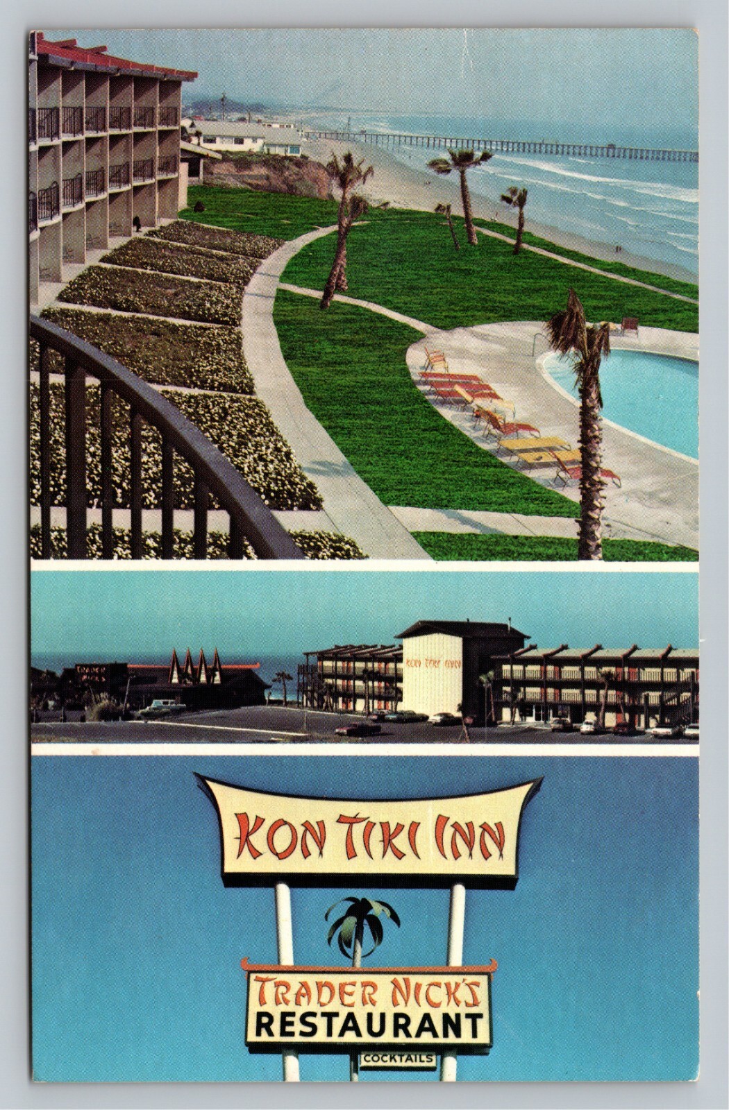 Postcard Kon Tiki Inn Trader Nick's Restaurant Pismo Beach California VTG  Unused | eBay