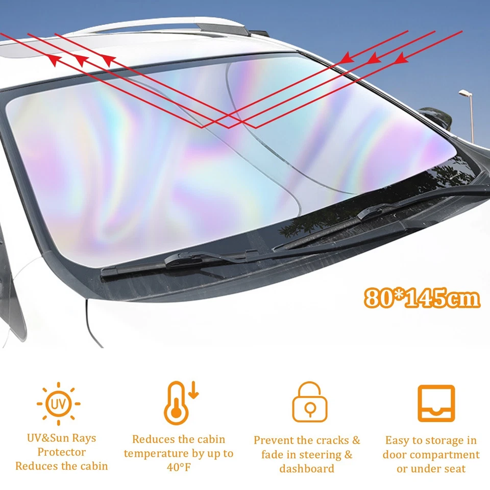 Fit Toyota Car Windshield Front Window Sun Shade Cover Visor UV Block Protector Foto 4 de 4