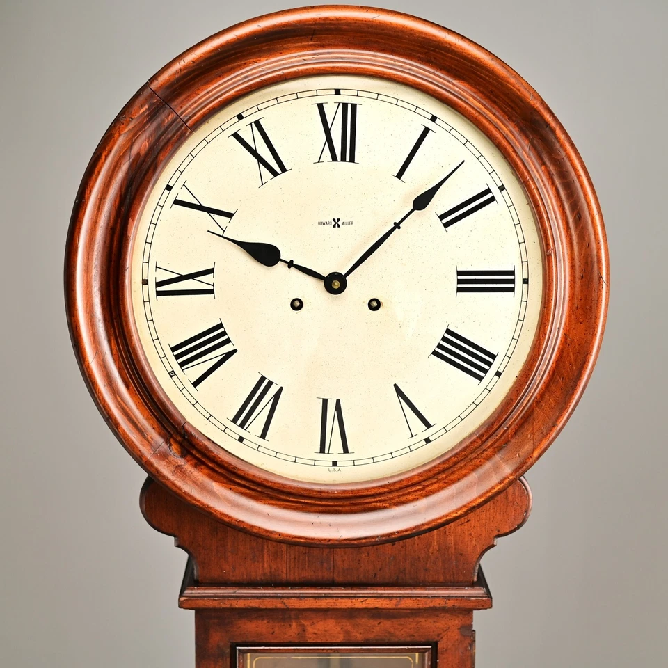 HOWARD MILLER Original Vintage Signed Tall Chiming Striking Regulator Wall Clock - Image 4 of 4