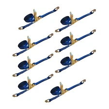 8 Pack Heavy Duty 2" x 30' Ratchet Tie Down Strap w/J Wire Hook WLL 3333 LBS