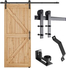 6.6 ft Sliding Barn Door I Type Hardware 5 Tracks Set with Handle  Roller