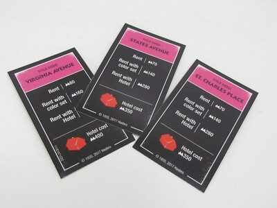 Monopoly Game Cheaters Edition - Property  Deed Cards Pink          (BG2)