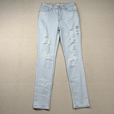 Levis Jeans Womens 29 High Rise Skinny 29x30 Viscose Cotton Light Wash Distress
