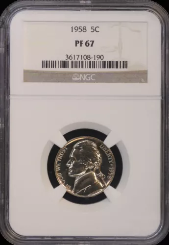 1958 5C Proof Jefferson Nickel NGC PF 67 | PR