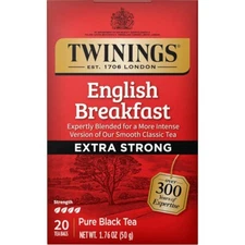 Twinings Extra Strong English Breakfast Black Tea - 20 tea bags (Pack of 4)