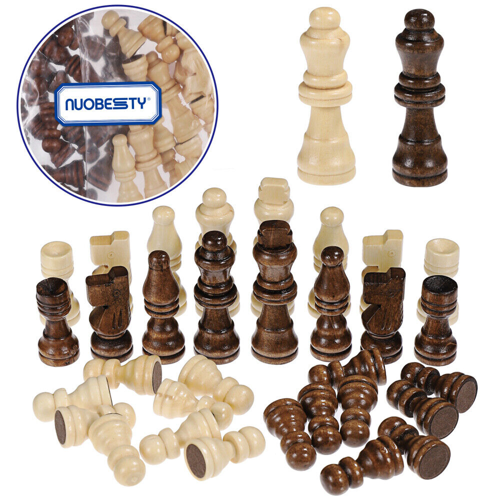 32 Pcs Wooden International Chess Pieces With No Board, Board Game Set(h-4)