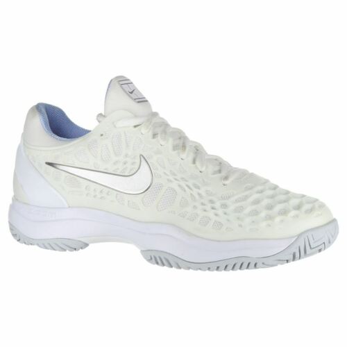 NW/DEFECT WOMEN'S NIKE AIR ZOOM CAGE 3 HC TENNIS SHOES (WHITE/SILVER) 918199-119