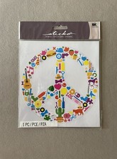 Sticko Large Peace Clear Backed Sticker By EK Success, 6 X 6 , New In Package