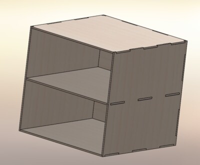 Lackschrank mit 2 Schubladen KARKASSE