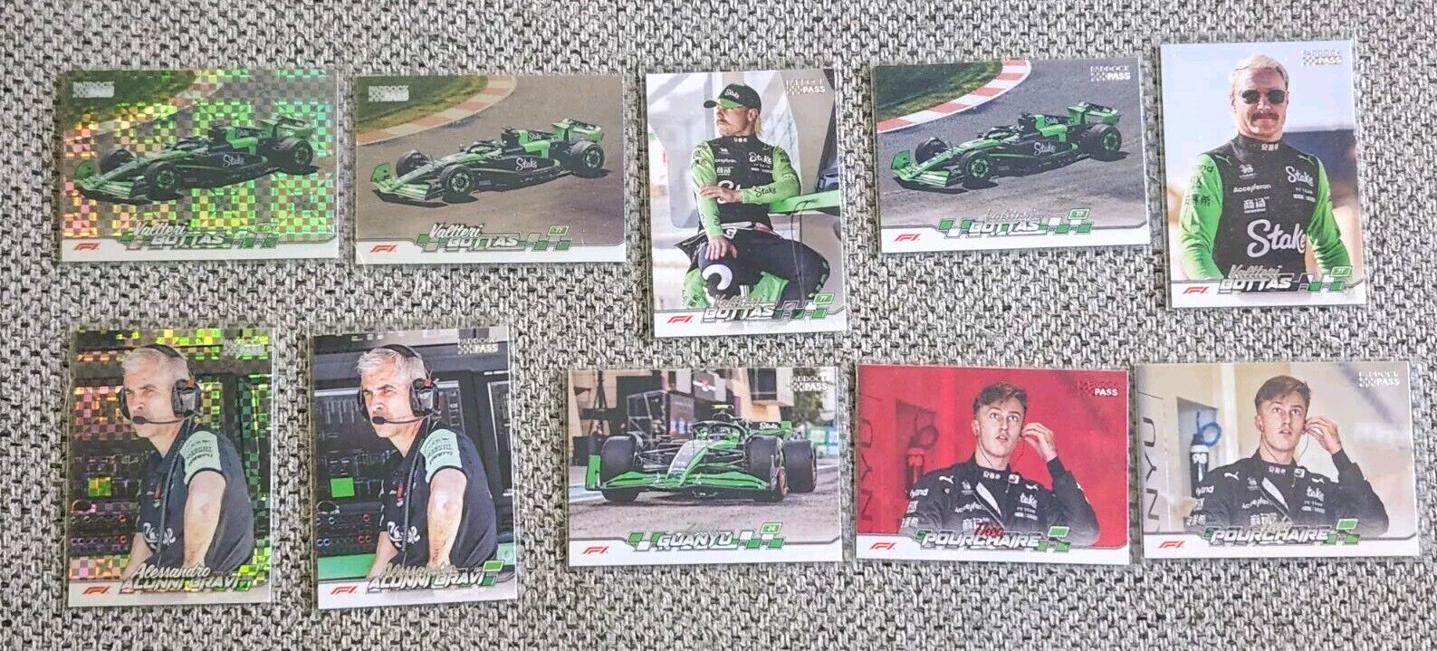 STAKE F1 TEAM KICK SAUBER 10-CARD PADDOCK PASS LOT 2024 Topps Formula 1 BOTTAS..