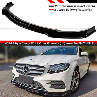 For 17-20 Mercedes Benz W213 E300 E63 AMG V2 B Style Gloss Blk