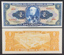 BRAZIL Banknote 2 Cruzeiros ND (1958) P#151b Signatures CSL, LL. UNC