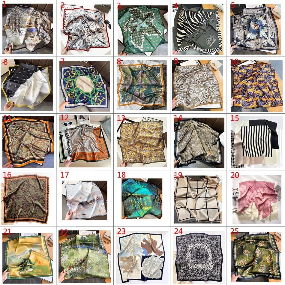 2025 100% Mulberry Silk 26 Square Scarf Women Neckerchief Wrap silk square scarf
