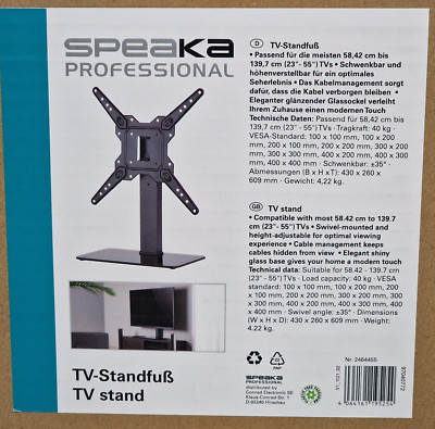 SpeaKa Professional SP-TVS-150 TV-Tischhalterung Höhenverstellbar 23 -55 Zoll
