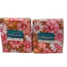 Vintage Cannon Monticello Pink Daisy Flower Twin Size Fitted Bottom Sheet NEW