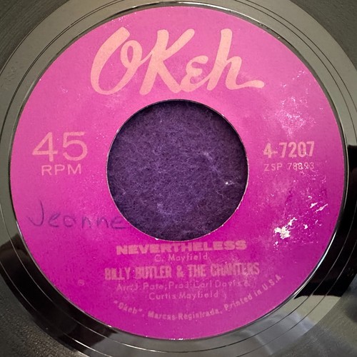 BILLY BUTLER & CHANTERS Nevertheless / My Sweet Woman 45 OKEH Northern Soul - Picture 2 of 2