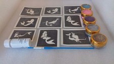 Mermaid themed glitter tattoo set incl. stencils glitter glue Ariel