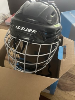 Bauer RE-AKT 65 Integralhelm Eishockey mit Gitter/Schutzmaske schwarz S