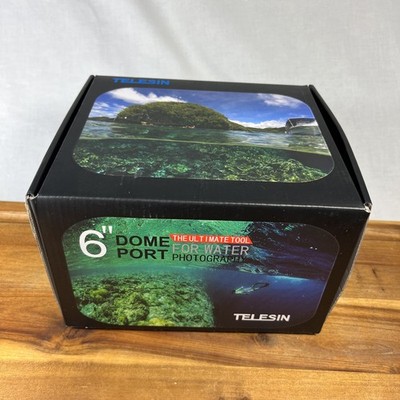 TELESIN 6'' Dome Port for GoPro HERO7/6/5 Camera Black Yellow Clear