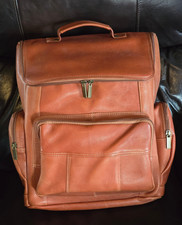 Premium Leather Laptop Backpack Saddle Brown all leather, Excellent Condition