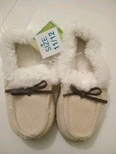 NEW Childrens Moccasins Soft Faux Fur/suede Indoor Outdoor Slipper Shoes Sz11/12