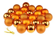 Shatterproof Christmas Tree Ornaments Large 60mm Orange Variety Pack Christma...