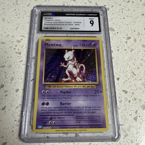 CGC 9 Mewtwo TCG Classic 014/034 Blastoise & Suicune ex Deck-Holo