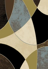 Modern Shapes Area Rug 8x11 Contemporary Abstract Carpet  -Actual 7'8" x 10'4"