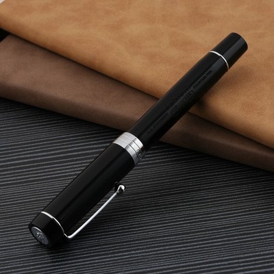 Jinhao 100 Resin Fountain Pen EF/F/M/Bent Nib, Vivid Black &Inscription Gift Pen