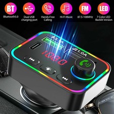 FM Transmitter Hands-Free Radio MP3 AUX Adapter USB PD Charger Car for Bluetooth