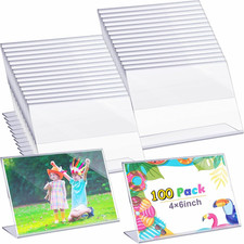 100 Acrylic Picture Frames 4x6 Inch Bulk Clear Display Stands for Home  Office