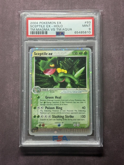2004 POKEMON EX TEAM MAGMA VS TEAM AQUA #93 SCEPTILE EX-HOLO PSA 9 MINT
