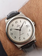 Vintage OMEGA Geneva Automatic Mens Watch Silver Dial 136.0102 36mm Mens