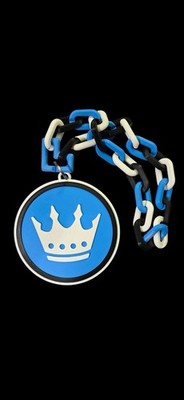 3D Printed Charlotte FC Crown Chain Necklace MLS Soccer Hype Pendant Fan Gift