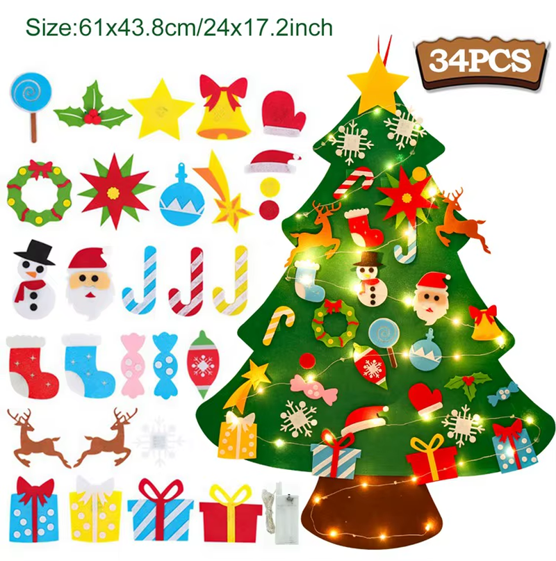 DIY Felt Christmas Tree Christmas Decoration for Home Navidad Noel 2025 New Year