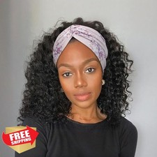 AQOKKA Wide Turban Headband Non-Slip Boho Elastic Twisted Knot Hairband