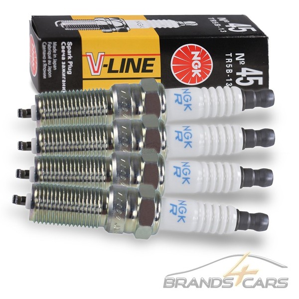 4X Ngk ZÜNdkerze V-LINE FÜR Ford B C-MAX Fiesta 5 6 Focus Ka Mondeo Mazda Volvo-image