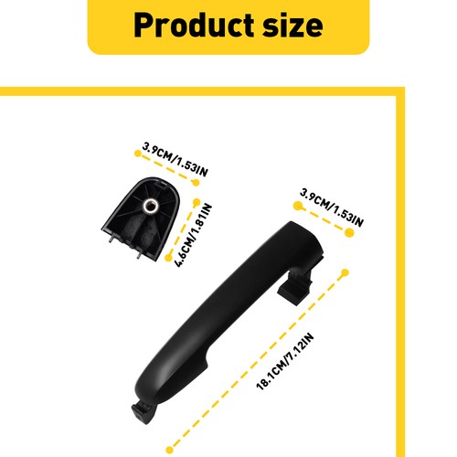 For 2006-2010 Hyundai Sonata Rear Outside Door Handle Right or Left Primed NEW - Picture 2 of 10