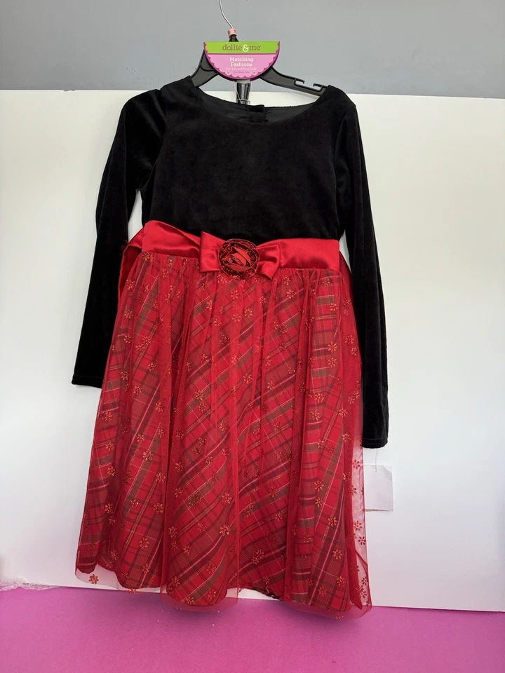 Dollie & Me Sz 10 girl and 18" doll matching dress ft American girls christmas - Image 2 of 4