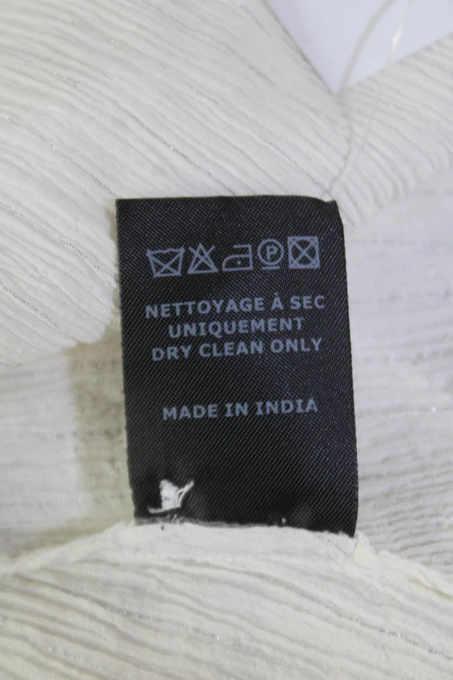 Isabel Marant Womens Short Sleeve Tiered Striped Top White Cotton Size FR 38 - Image 4 of 4