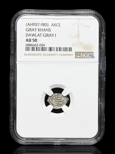 MONGOLIA, Crimean Taters. Dawlat Giray I, AH 957 (1550), Silver Akce, NGC AU50
